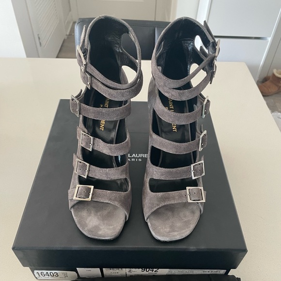 Saint Laurent Suede Gladiator Sandals - Picture 2 of 10